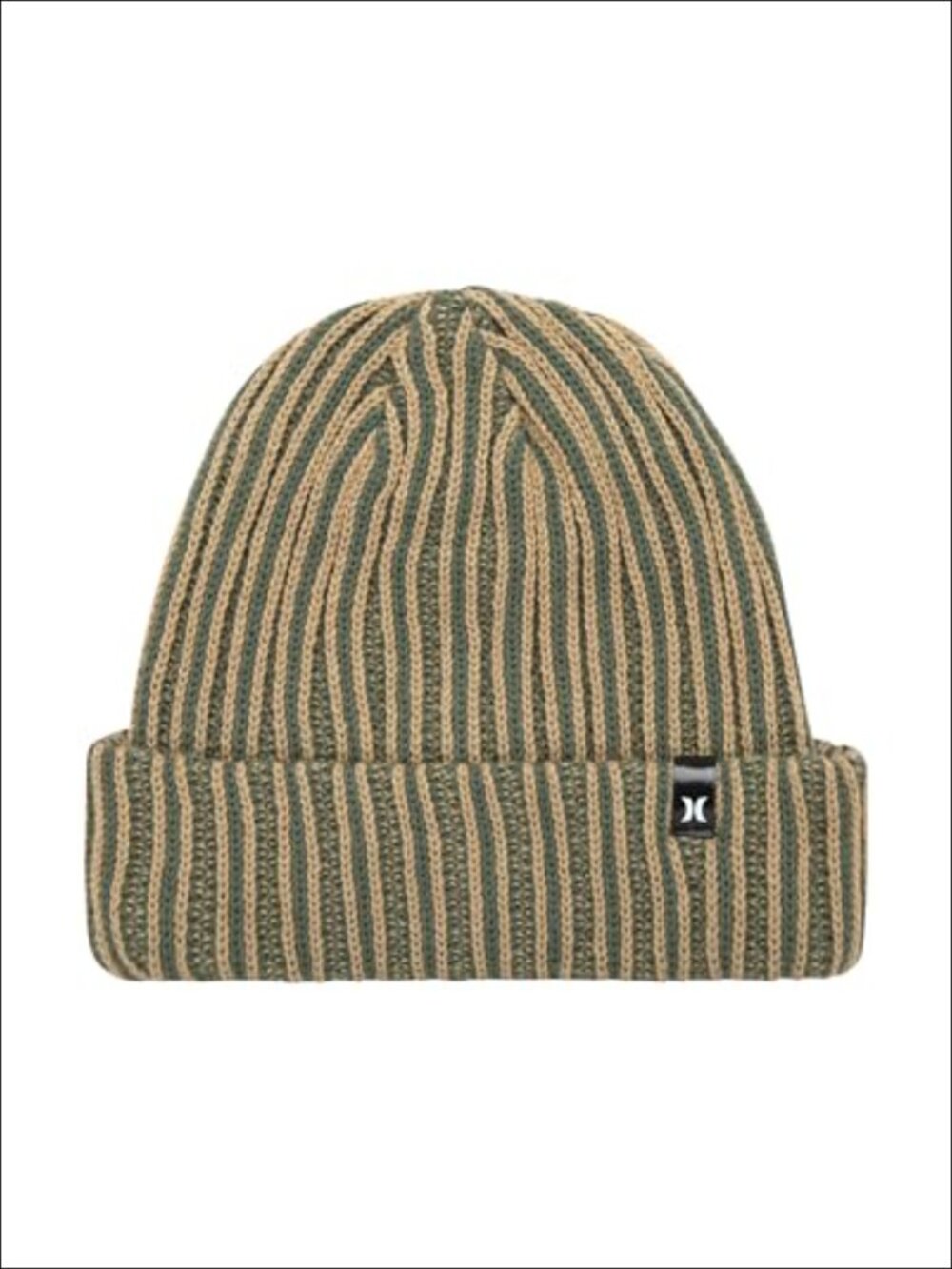 Hurley Mens Two-Tone Double-Layered Cable Knit Beanie Hat One Size